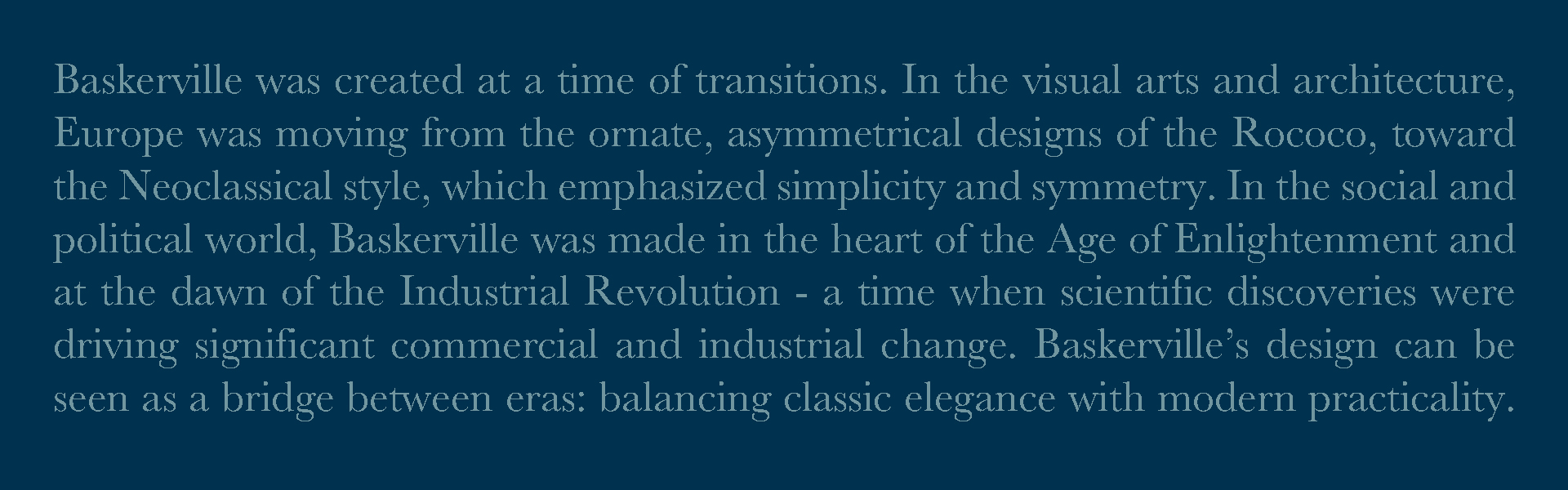 Visiting Baskerville in Intro to Typography