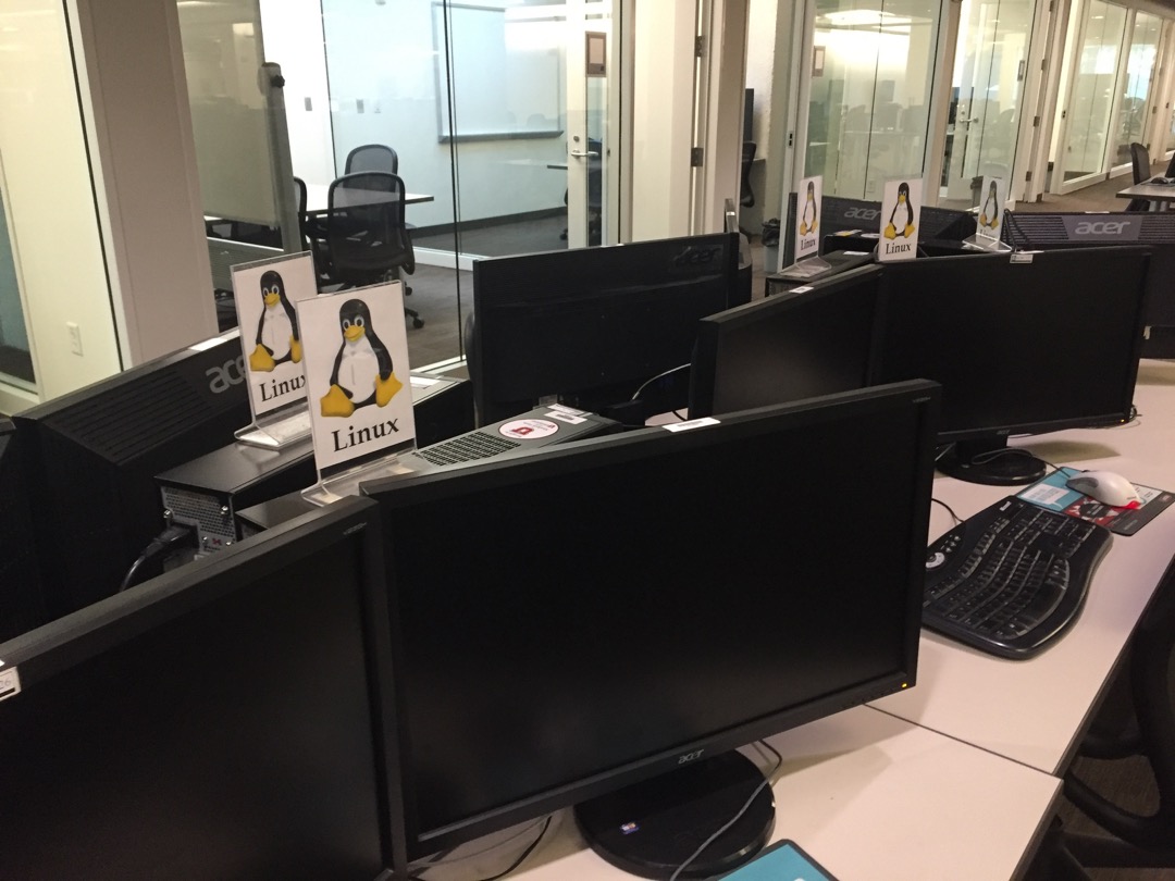 LInux workstations in the computer lab